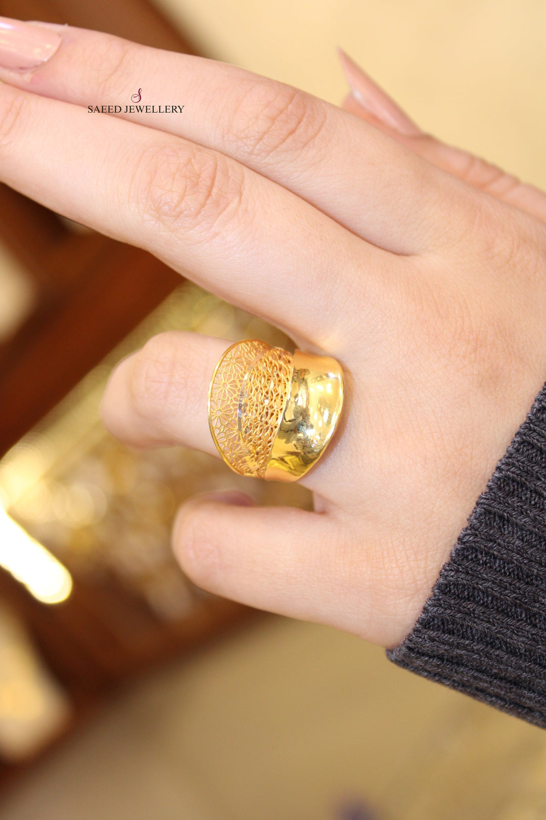 21K Gold Turkish Ring by Saeed Jewelry - Image 4