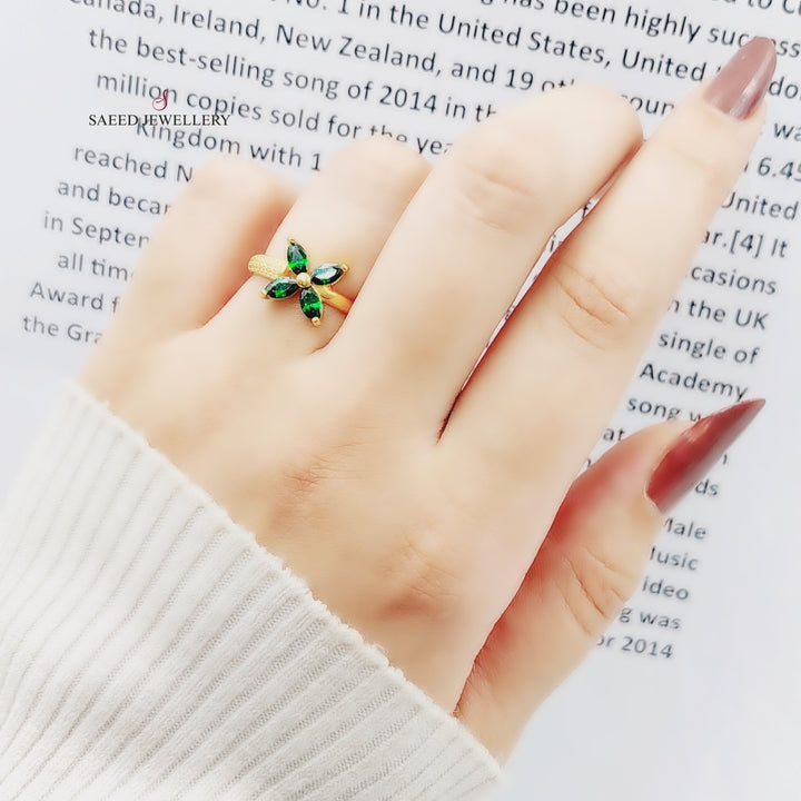 21K Gold 21K Turkish Ring and Clover by Saeed Jewelry - Image 2