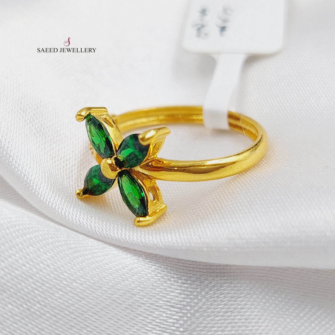 21K Gold 21K Turkish Ring and Clover by Saeed Jewelry - Image 3