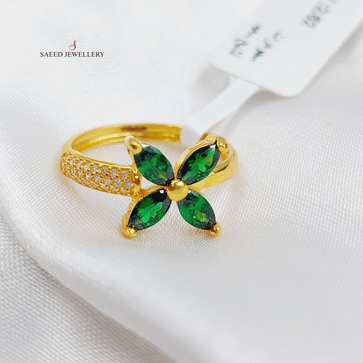 21K Gold 21K Turkish Ring and Clover by Saeed Jewelry - Image 5