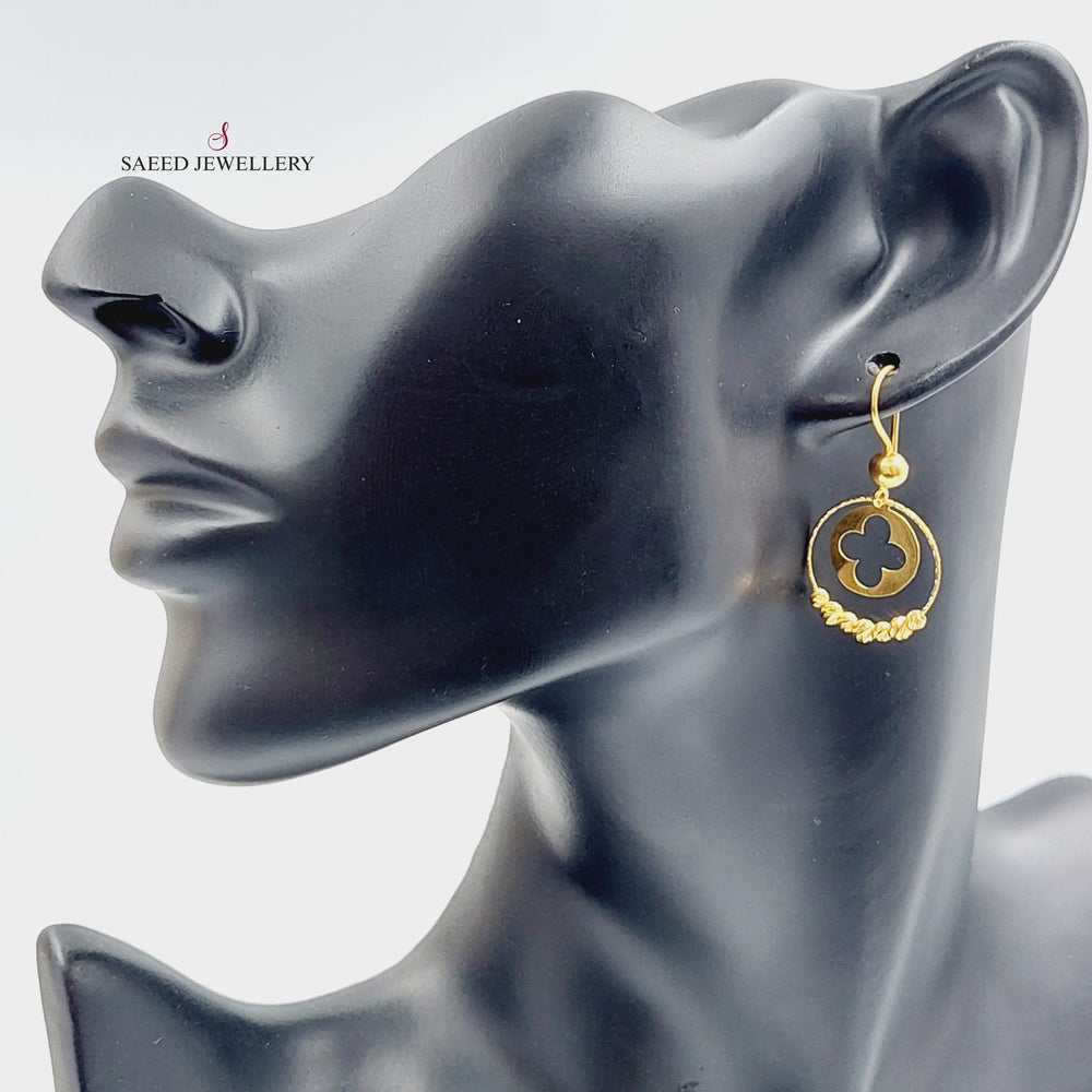 21K Gold 21K Turkish Clover Earrings by Saeed Jewelry - Image 2
