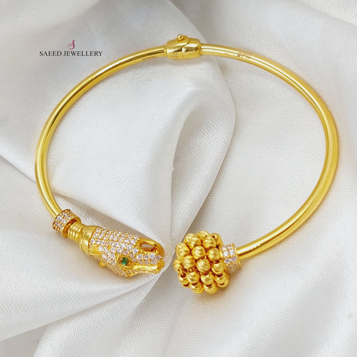 21K Gold Turkish Tiger Bracelet by Saeed Jewelry - Image 2