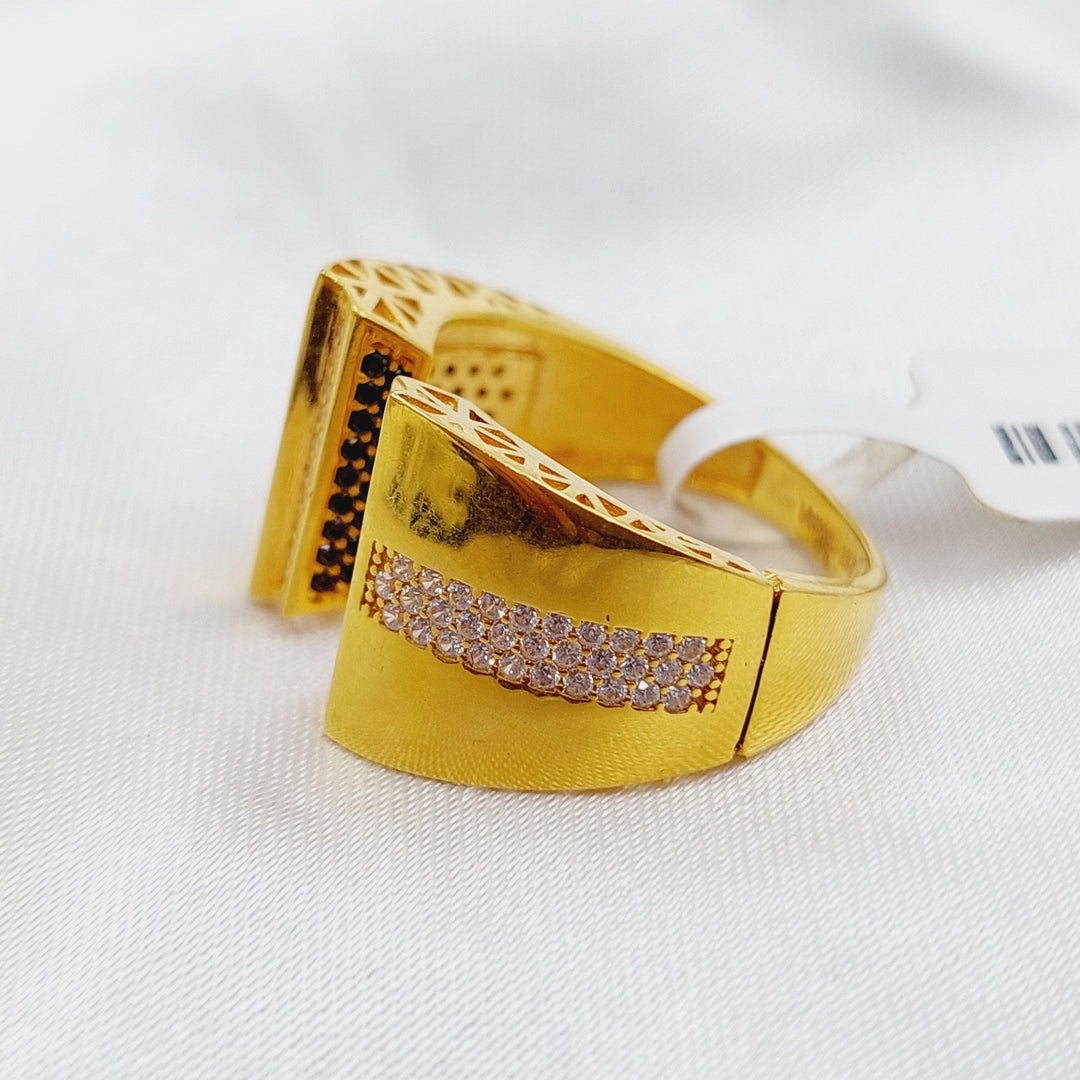 21K Gold Turkish Zirconia Ring by Saeed Jewelry - Image 5