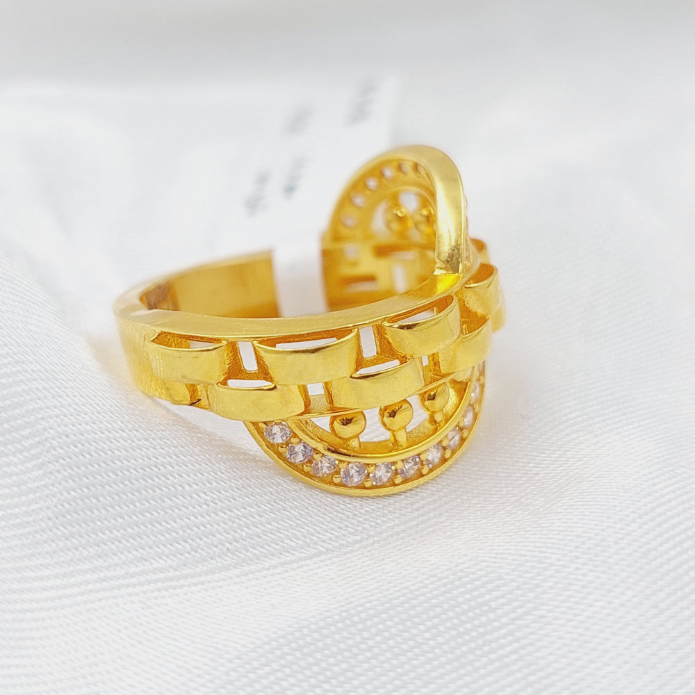 21K Gold Turkish Zirconia Ring by Saeed Jewelry - Image 2
