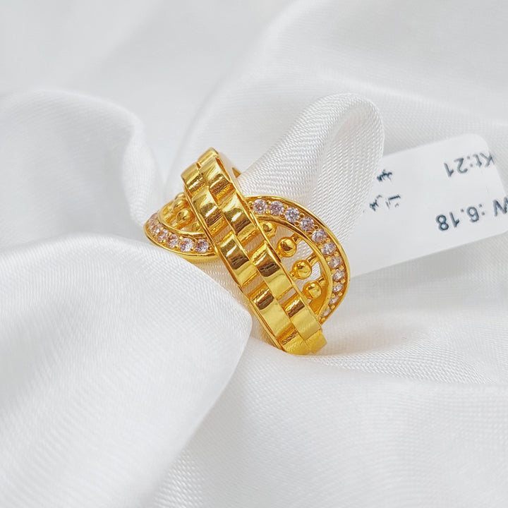 21K Gold Turkish Zirconia Ring by Saeed Jewelry - Image 3