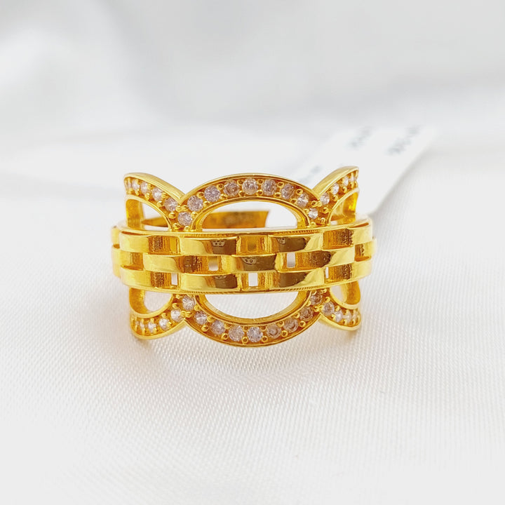 21K Gold Turkish Zirconia Ring by Saeed Jewelry - Image 5