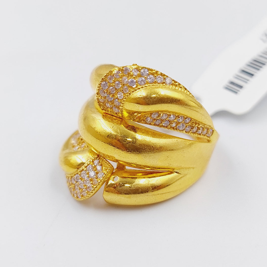 21K Gold Turkish Zirconia Ring by Saeed Jewelry - Image 7