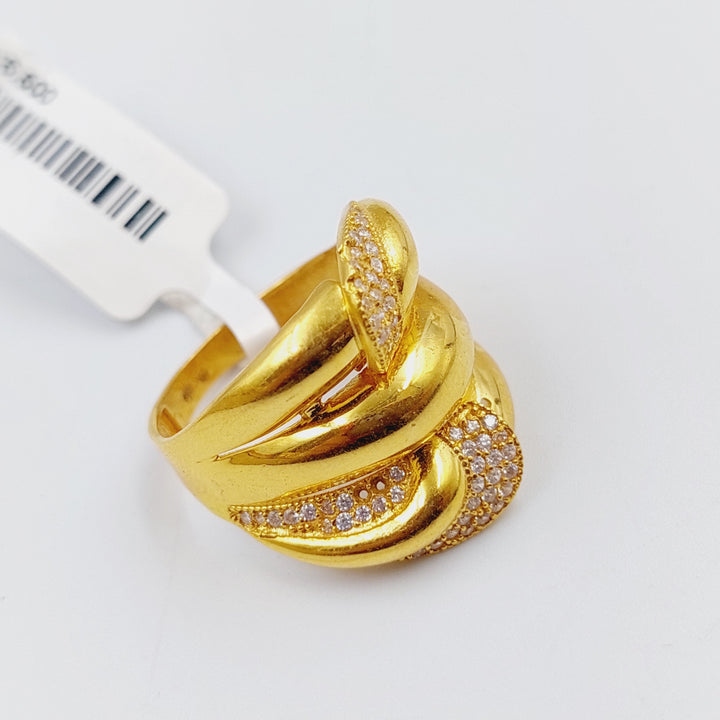 21K Gold Turkish Zirconia Ring by Saeed Jewelry - Image 9