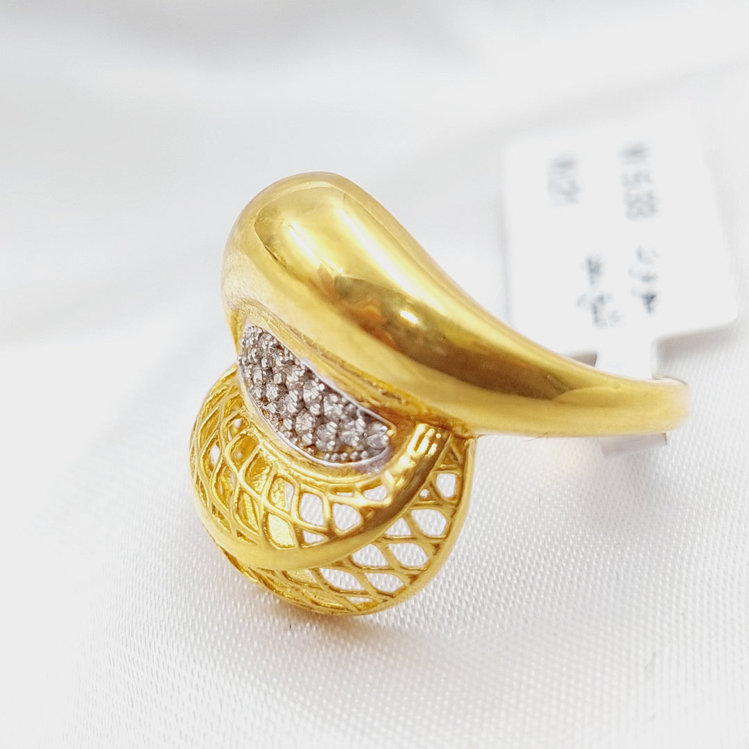 21K Gold Turkish Zirconia Ring by Saeed Jewelry - Image 7