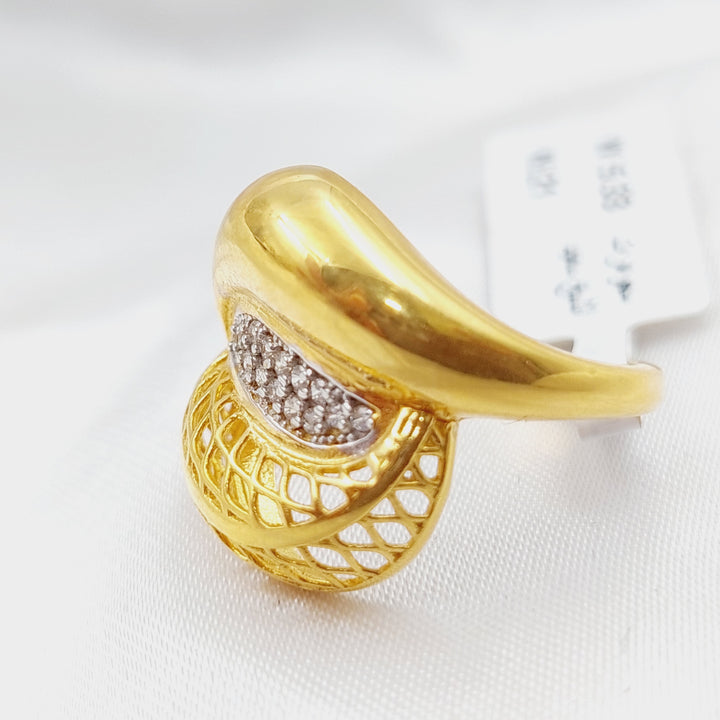 21K Gold Turkish Zirconia Ring by Saeed Jewelry - Image 5