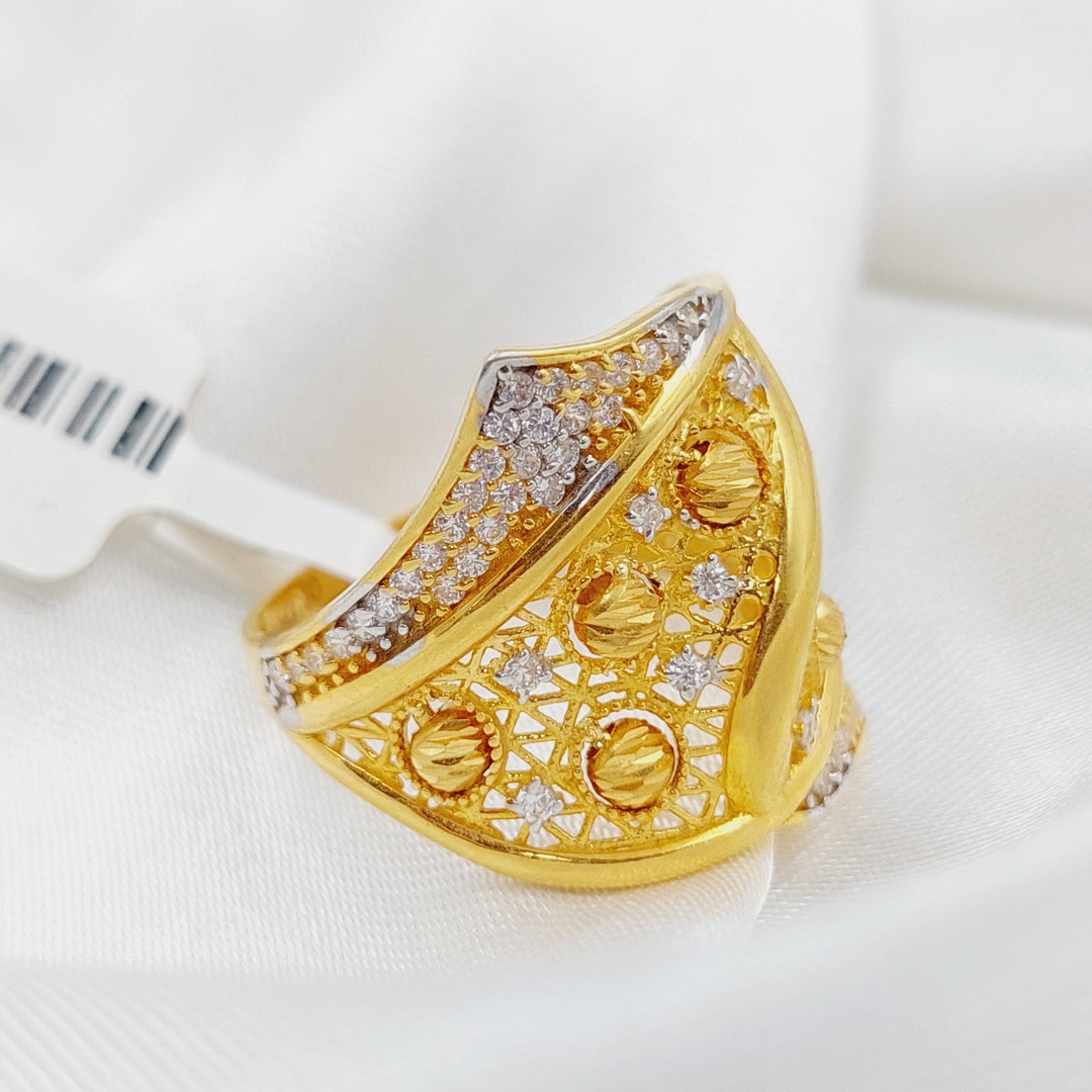 21K Gold Turkish Zirconia Ring by Saeed Jewelry - Image 5