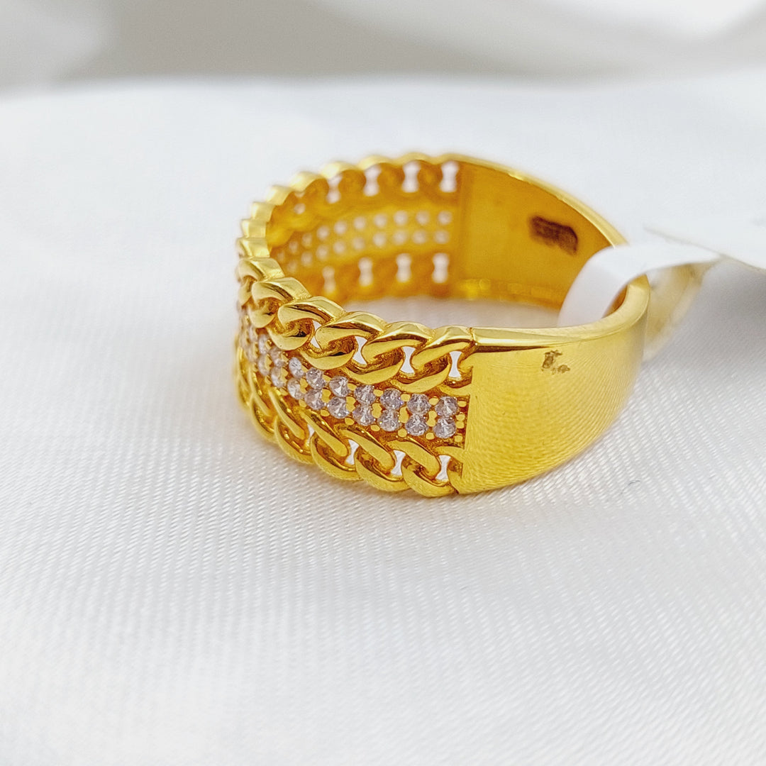 21K Gold Turkish Zirconia Ring by Saeed Jewelry - Image 6