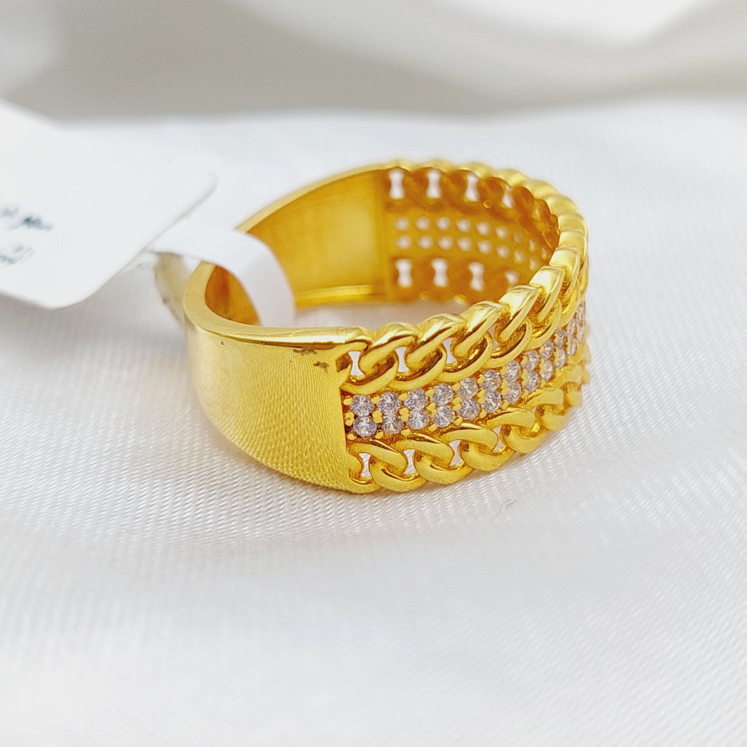 21K Gold Turkish Zirconia Ring by Saeed Jewelry - Image 5