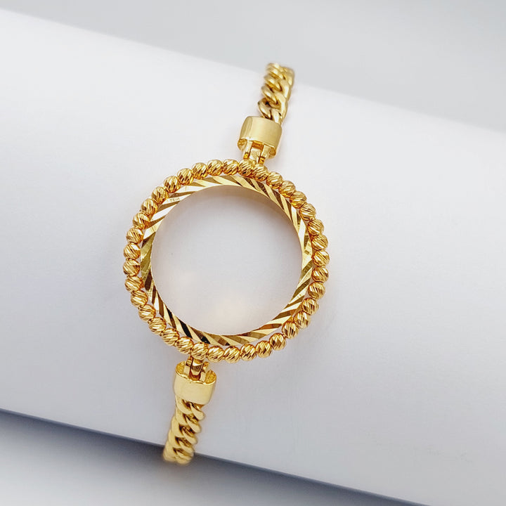 21K Gold Turkish frame Bracelet by Saeed Jewelry - Image 3