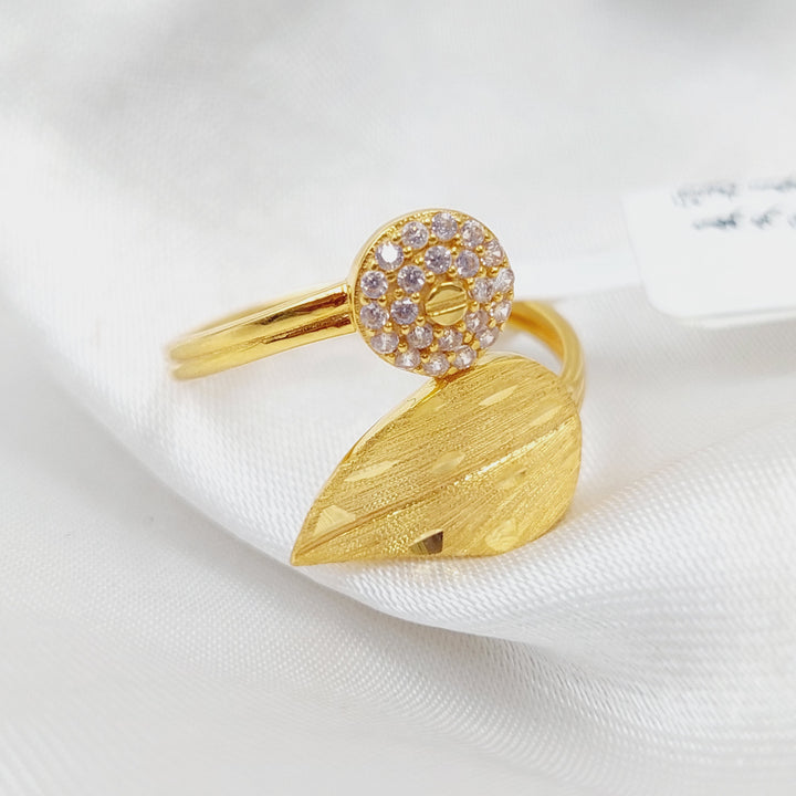 21K Gold Turkish leaf Ring by Saeed Jewelry - Image 3