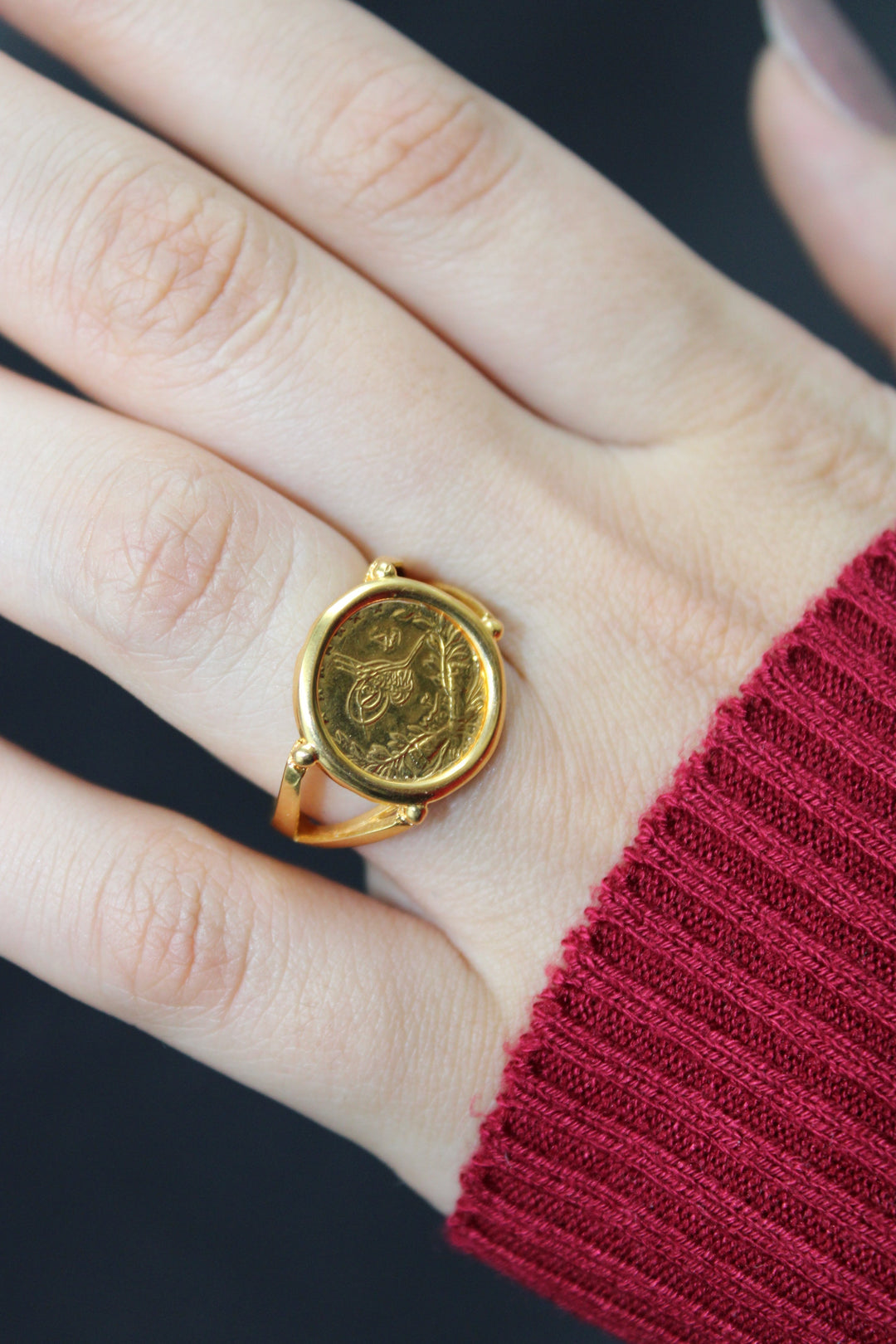 21K Gold Turkish lira Ring by Saeed Jewelry - Image 10