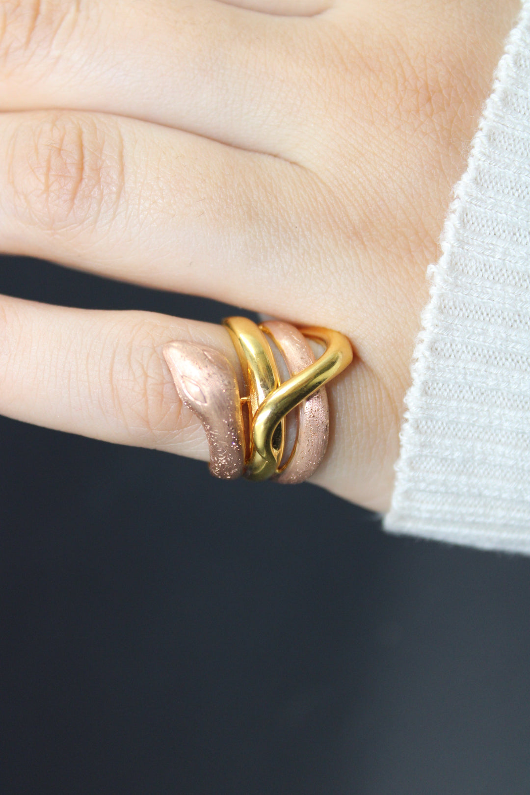 21K Gold Turkish snake Ring by Saeed Jewelry - Image 3