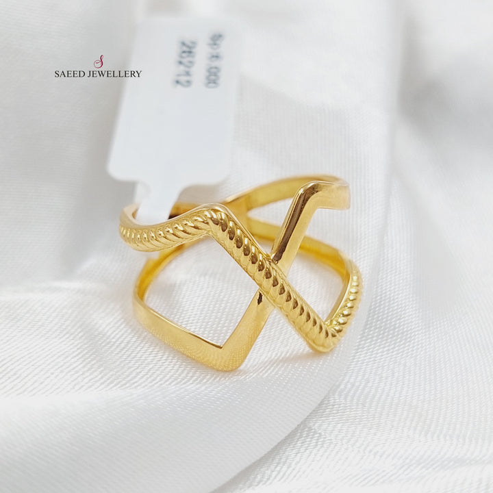 21K Gold Turkish x Ring by Saeed Jewelry - Image 4