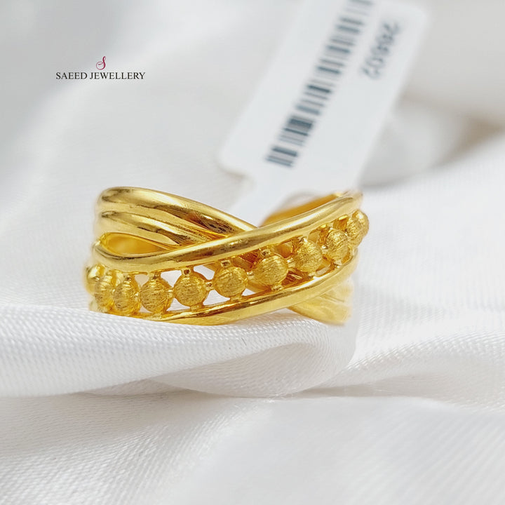 21K Gold Turkish x Ring by Saeed Jewelry - Image 5