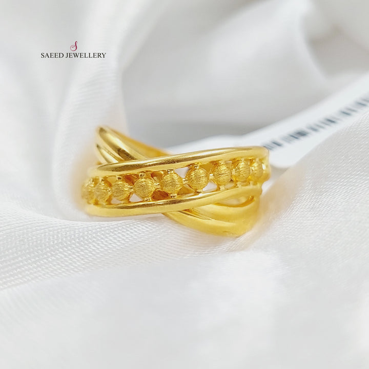 21K Gold Turkish x Ring by Saeed Jewelry - Image 7