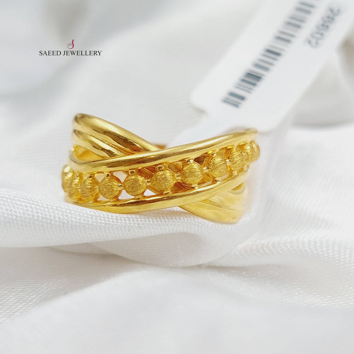 21K Gold Turkish x Ring by Saeed Jewelry - Image 8