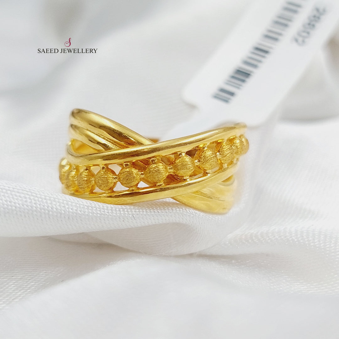 21K Gold Turkish x Ring by Saeed Jewelry - Image 9