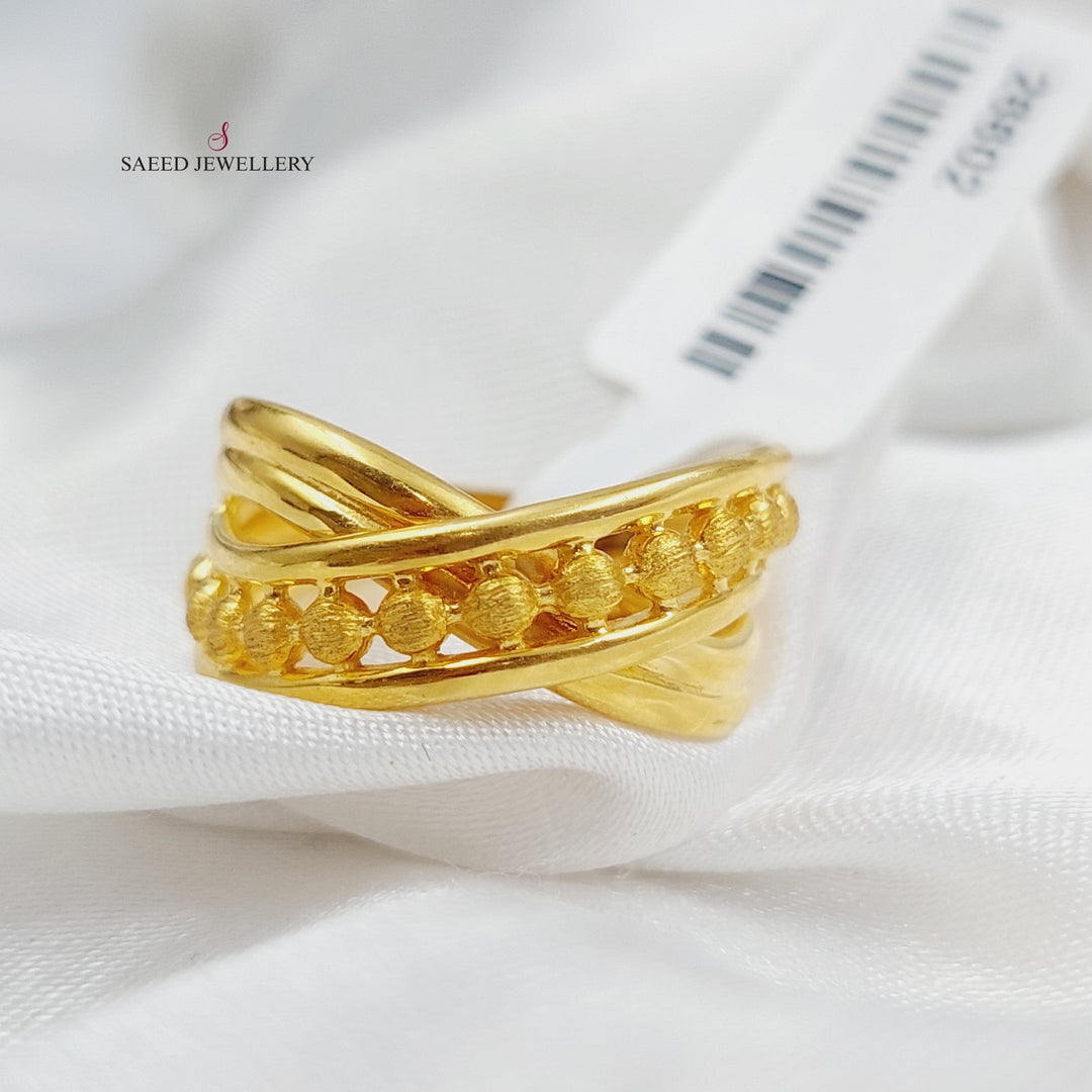 21K Gold Turkish x Ring by Saeed Jewelry - Image 10