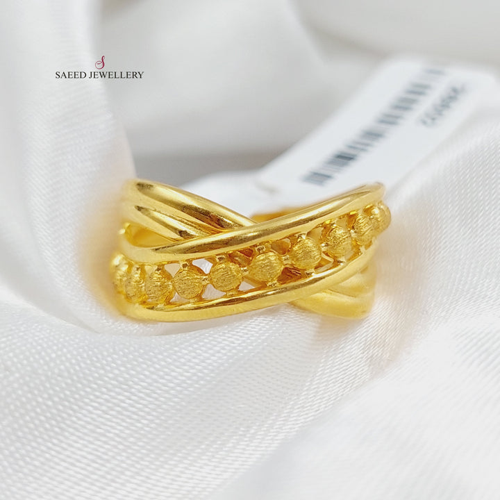 21K Gold Turkish x Ring by Saeed Jewelry - Image 1