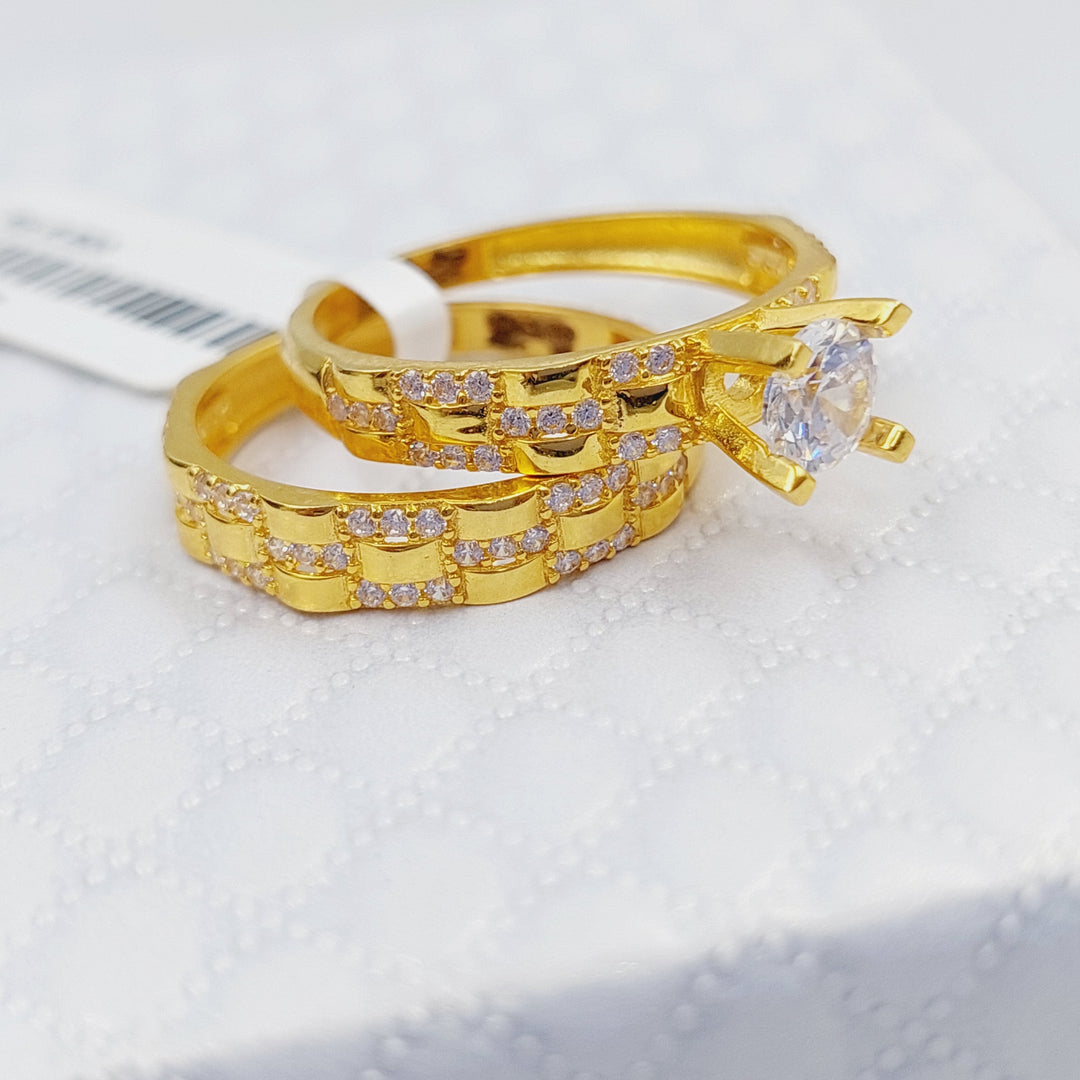 21K Gold Twins Engagement Ring by Saeed Jewelry - Image 5