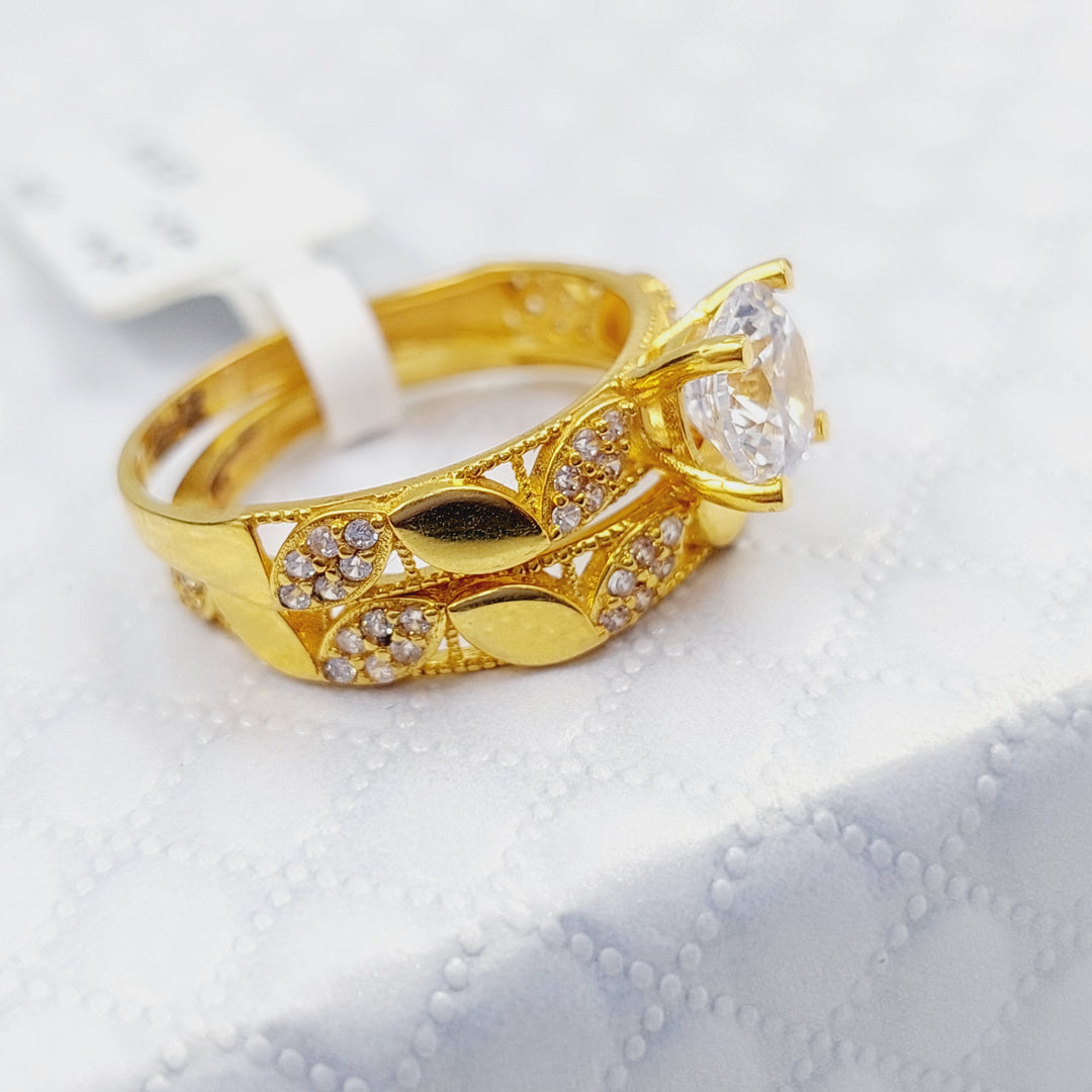 21K Gold Twins Engagement Ring by Saeed Jewelry - Image 4