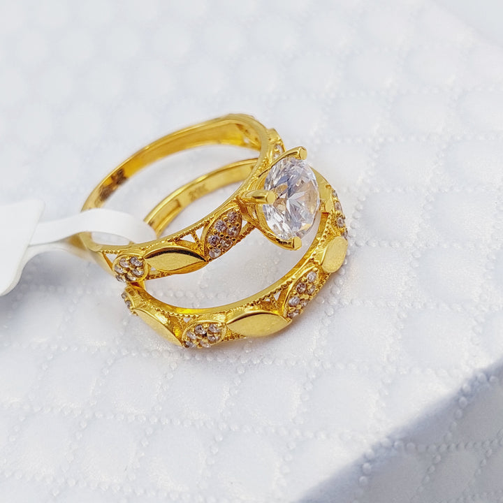 21K Gold Twins Engagement Ring by Saeed Jewelry - Image 5