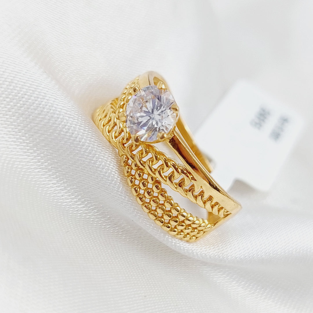 21K Gold Twins Engagement Ring by Saeed Jewelry - Image 7