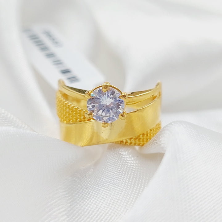 21K Gold Twins Engagement Ring by Saeed Jewelry - Image 4