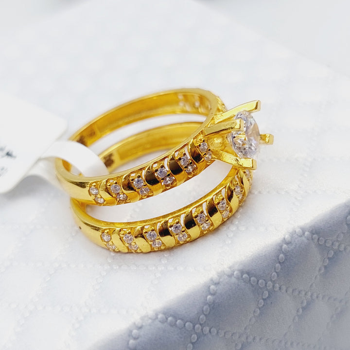 21K Gold Twins Wedding Ring by Saeed Jewelry - Image 3