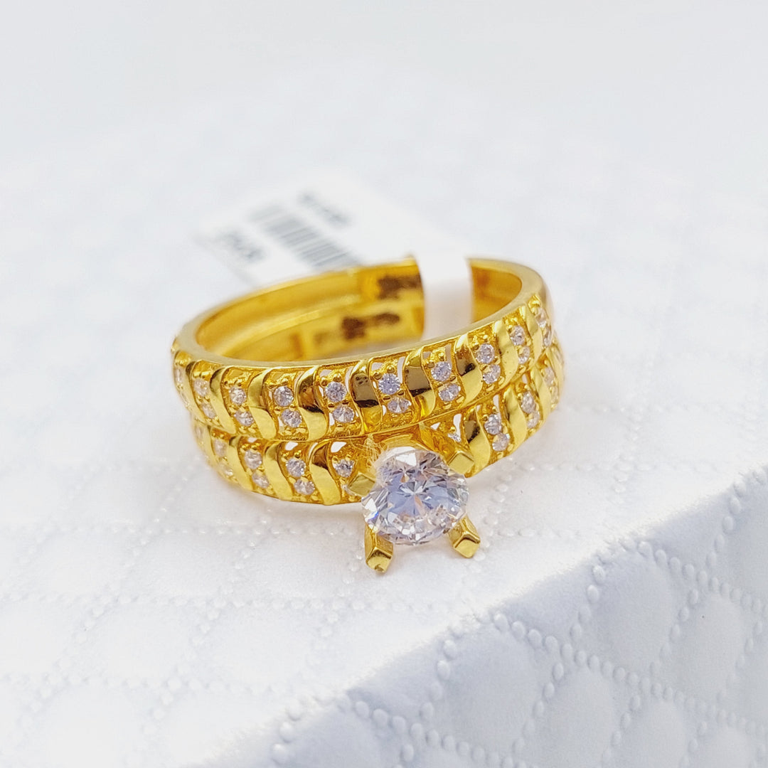 21K Gold Twins Wedding Ring by Saeed Jewelry - Image 4