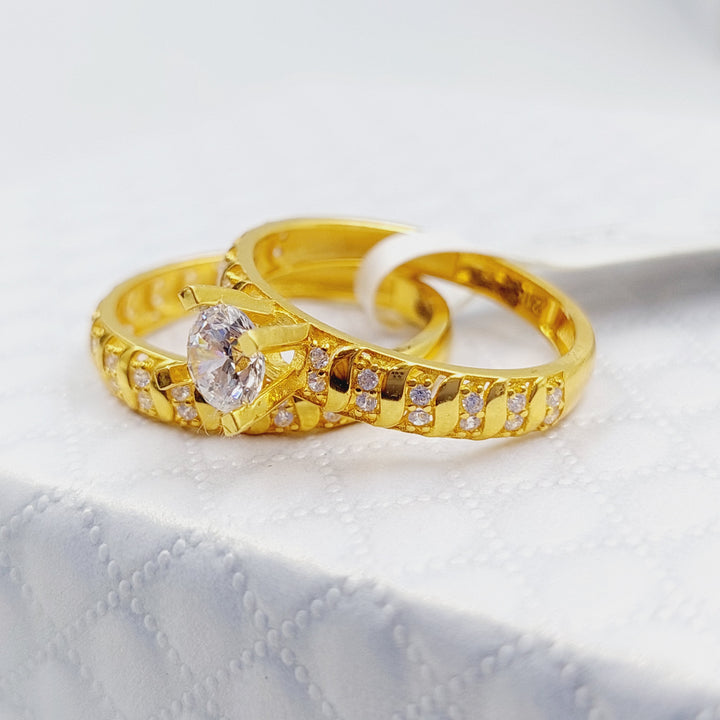 21K Gold Twins Wedding Ring by Saeed Jewelry - Image 1