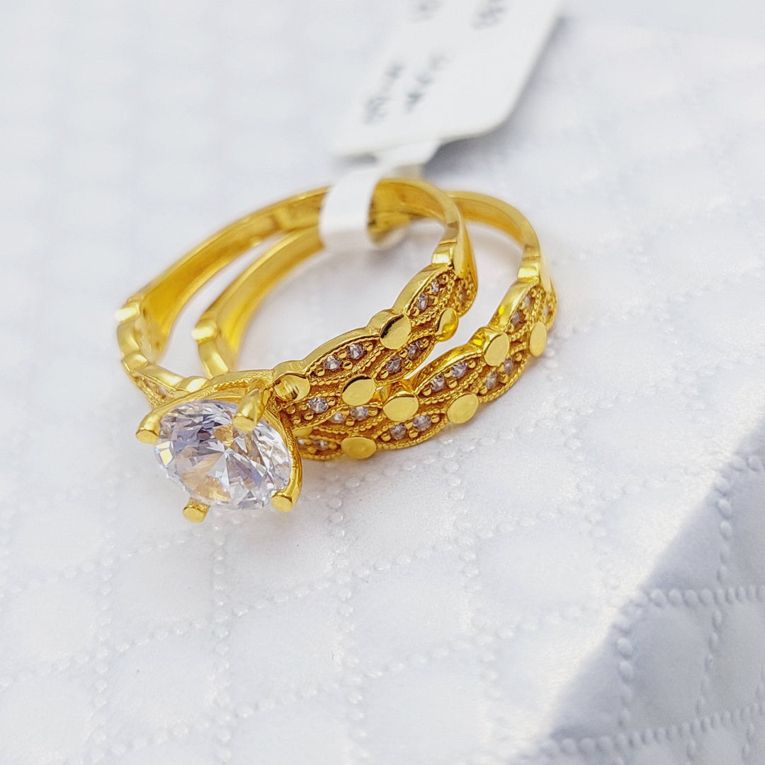 21K Gold Twins Wedding Ring by Saeed Jewelry - Image 3