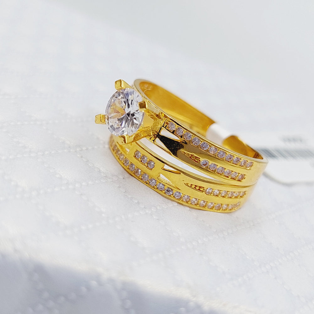 21K Gold Twins Wedding Ring by Saeed Jewelry - Image 2