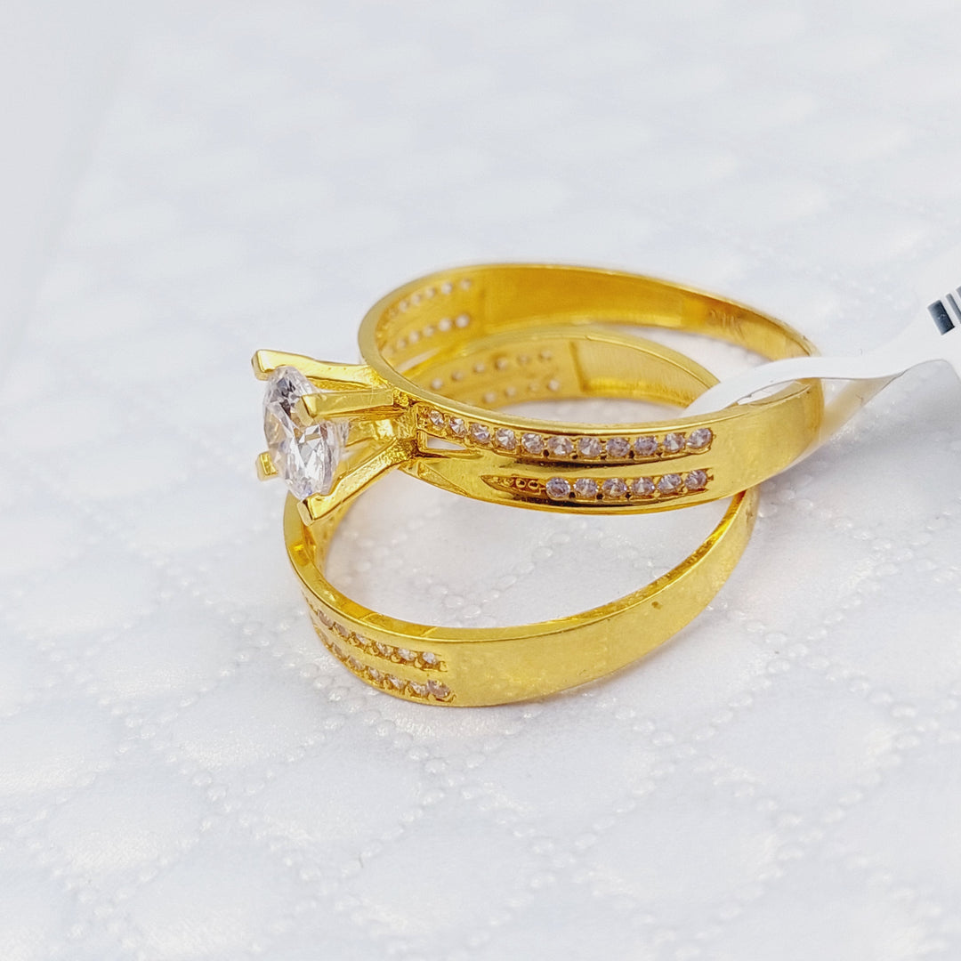 21K Gold Twins Wedding Ring by Saeed Jewelry - Image 6