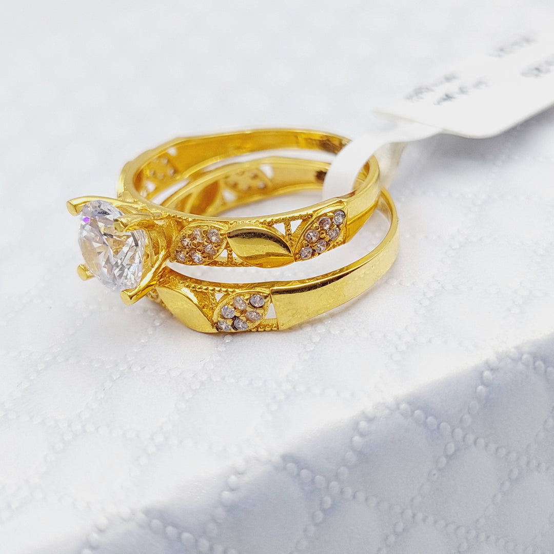 21K Gold Twins Wedding Ring by Saeed Jewelry - Image 2