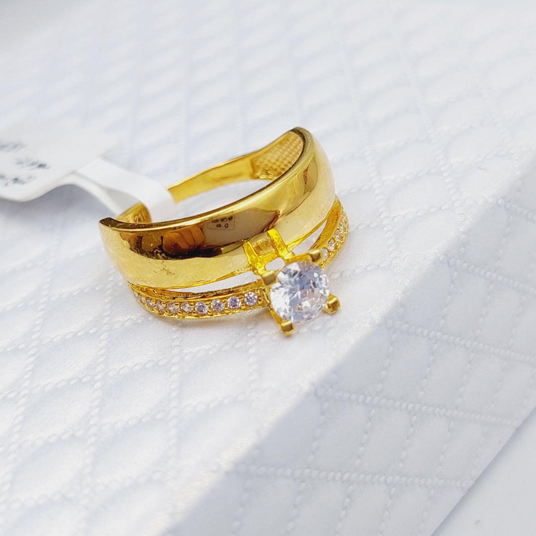 21K Gold Twins Wedding Ring by Saeed Jewelry - Image 4