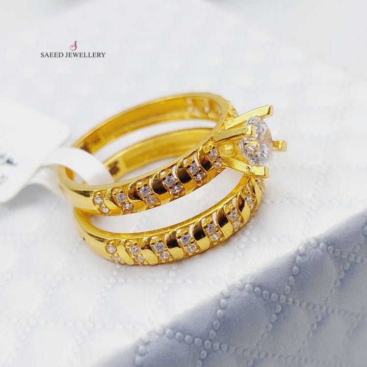 21K Gold Twins Wedding Ring by Saeed Jewelry - Image 1