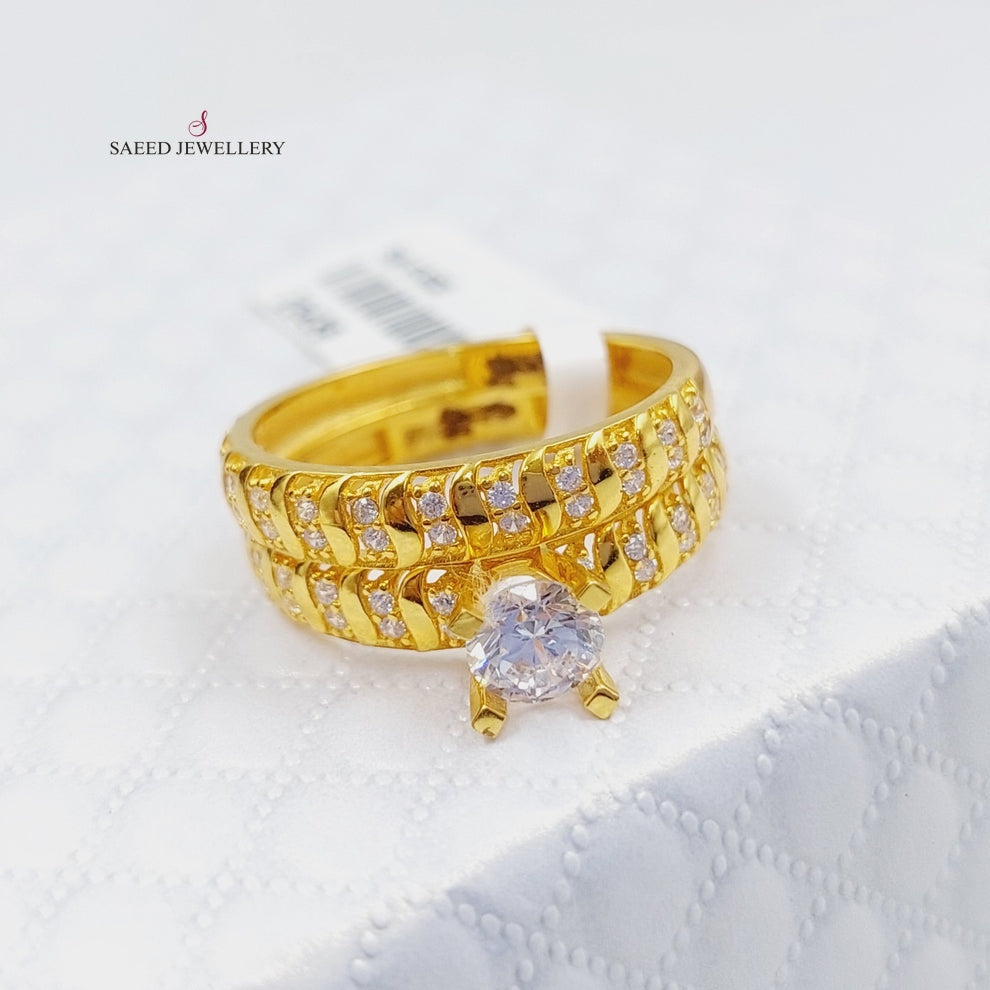 21K Gold Twins Wedding Ring by Saeed Jewelry - Image 3