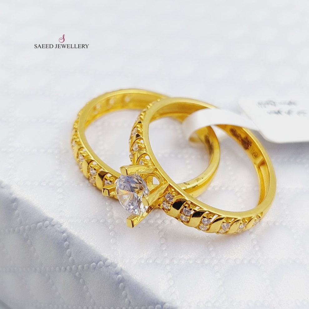 21K Gold Twins Wedding Ring by Saeed Jewelry - Image 7