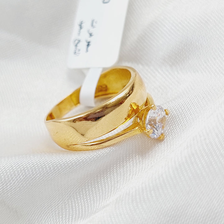 21K Gold Twins Wedding Ring by Saeed Jewelry - Image 4