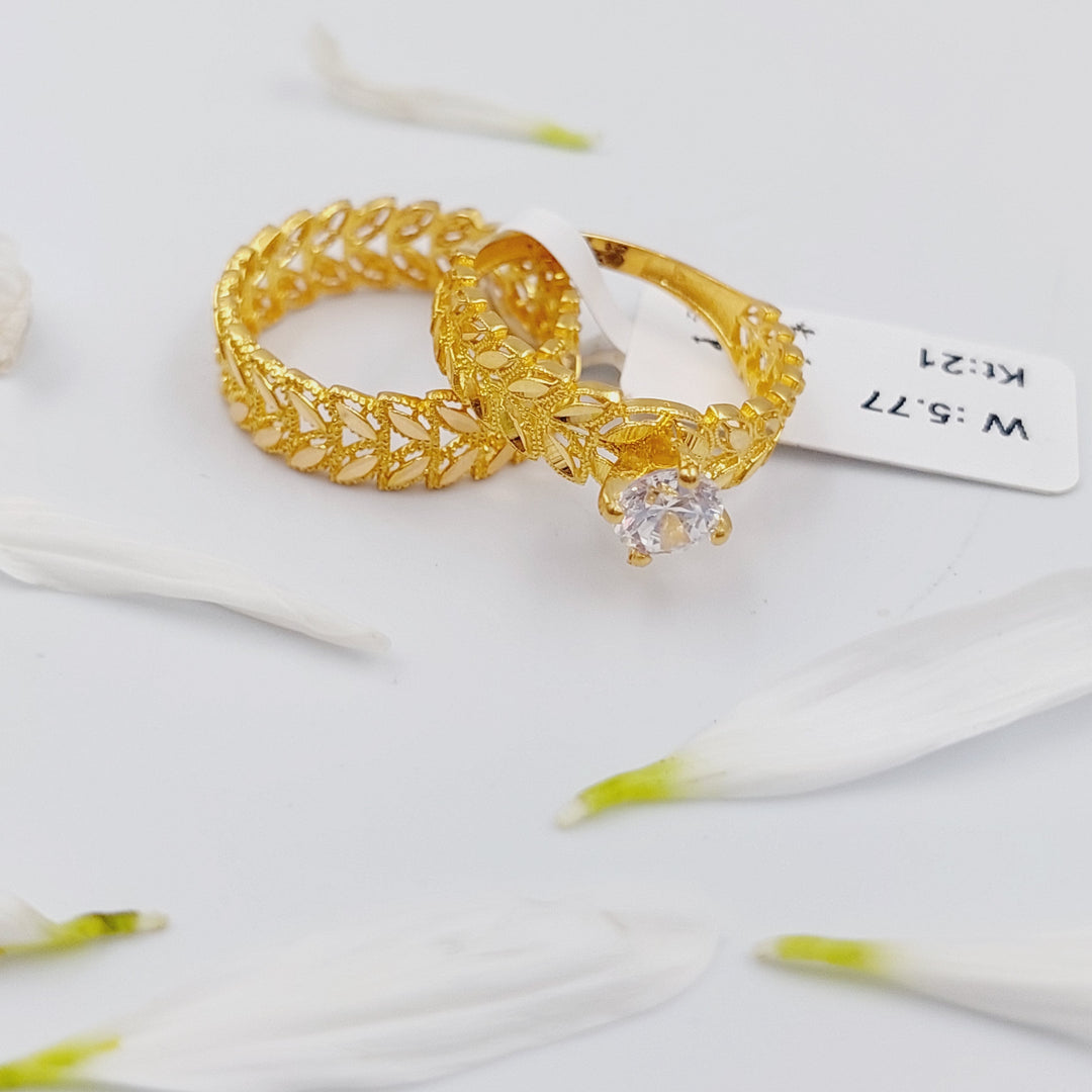 21K Twins Wedding Ring Made of 21K Yellow Gold by Saeed Jewelry-26178