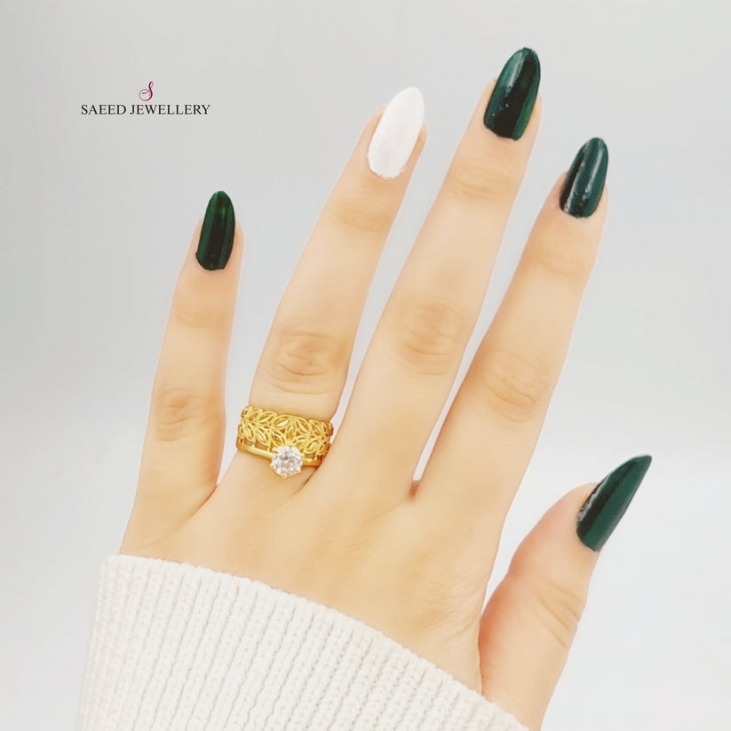 21K Twins Wedding Ring Made of 21K Yellow Gold by Saeed Jewelry-27140