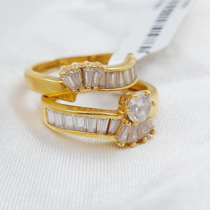 21K Gold Twins Wedding Ring by Saeed Jewelry - Image 7