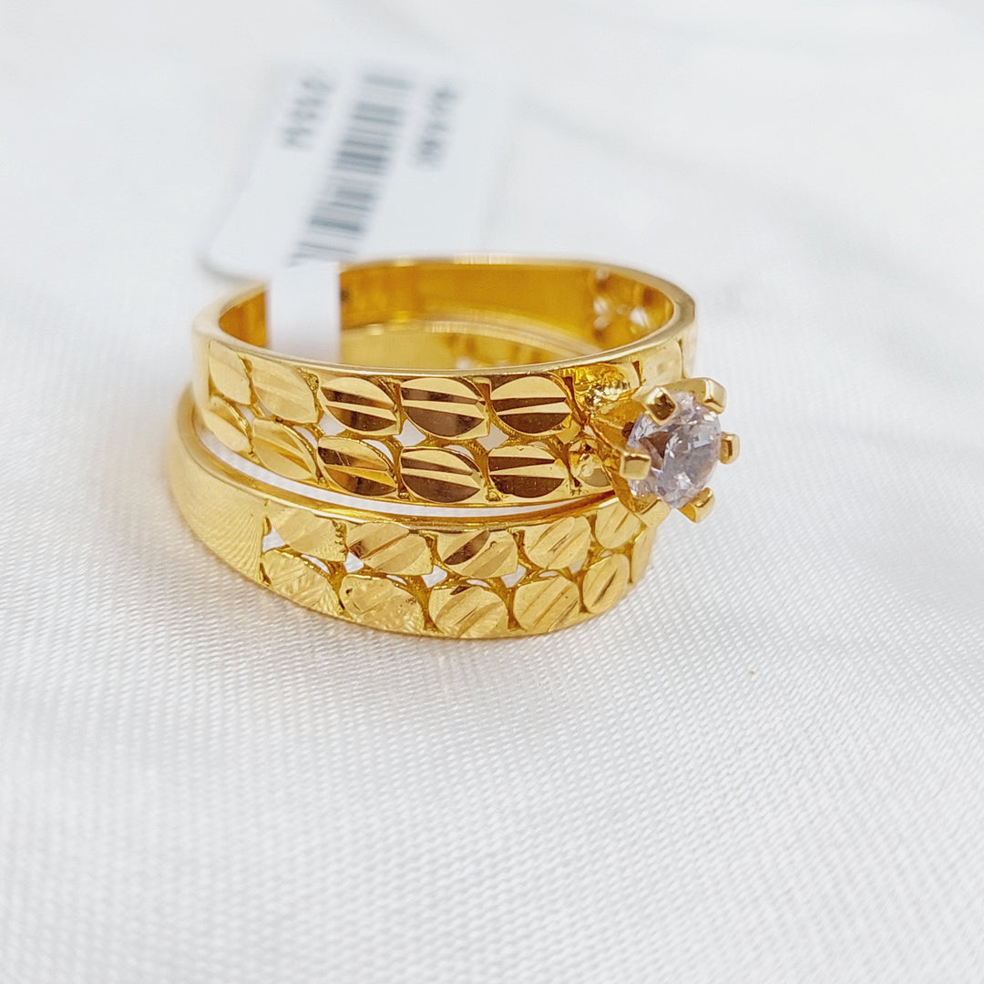 21K Gold Twins Wedding Ring by Saeed Jewelry - Image 3