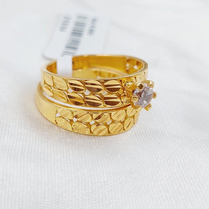 21K Gold Twins Wedding Ring by Saeed Jewelry - Image 3